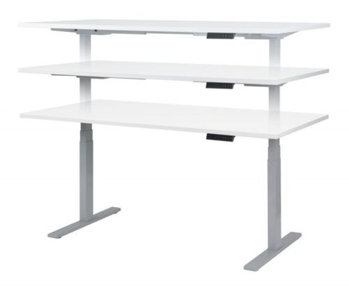 Korkeussäädettävä työpöytä Up&Down - Sähköpöytä 2v. takuulla, Valkoinen pöytälevy 120x80cm