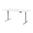 Valkoinen sähköpöytä harmaalla rungolla, Korkeus 64-129cm, Pöytälevy 120x80cm
